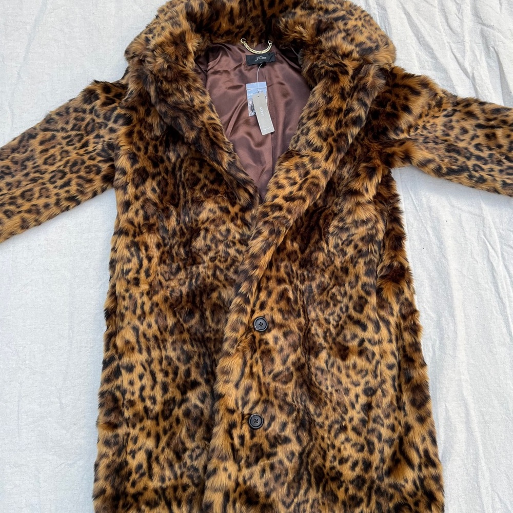 Faux Fur Leopard Coat NWT J.Crew Medium